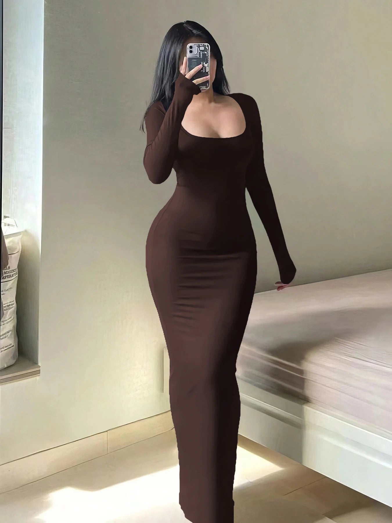 Noir Elegance Maxi Dress