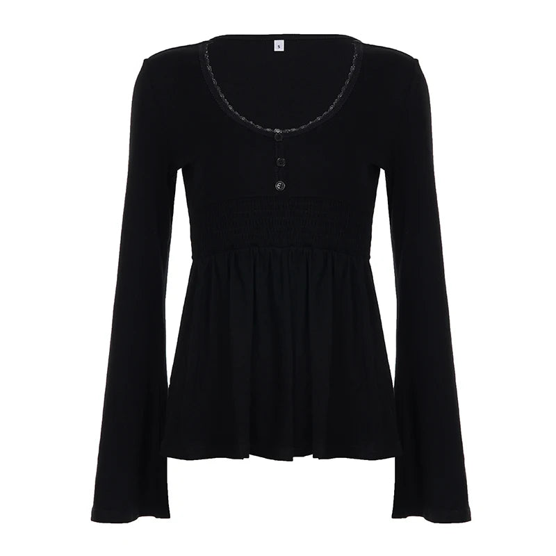 Moonlight Lace Flare Sleeve Top