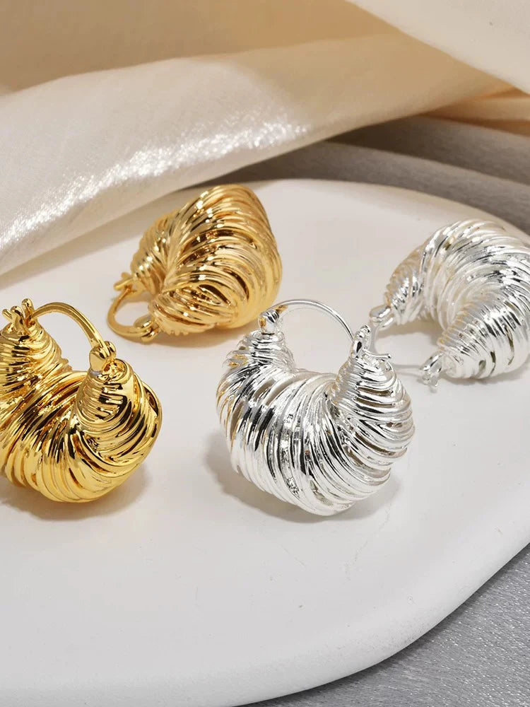 Monaco Textured Hoop Earrings