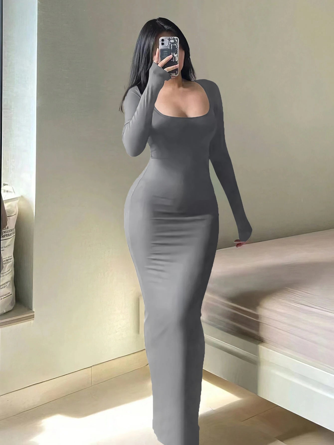 Noir Elegance Maxi Dress