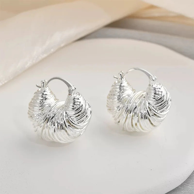 Monaco Textured Hoop Earrings