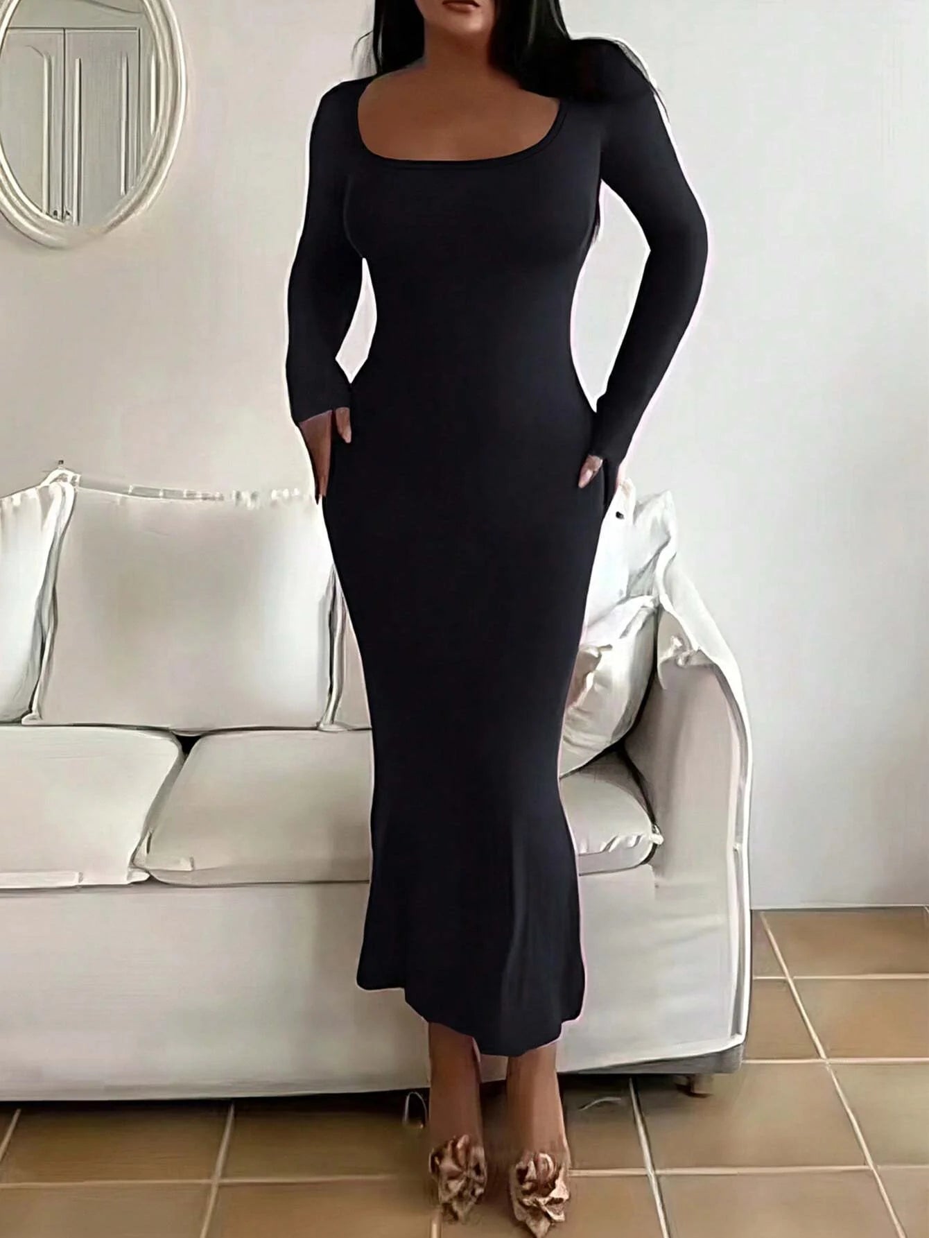 Noir Elegance Maxi Dress