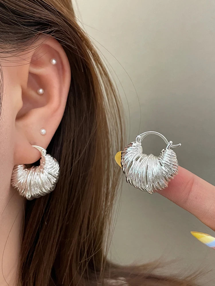 Monaco Textured Hoop Earrings