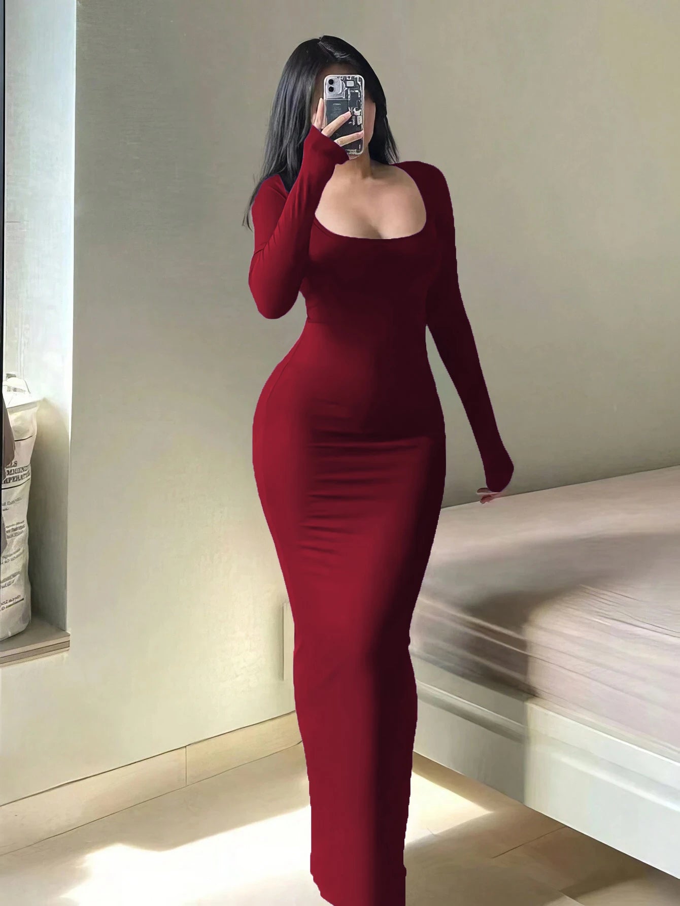 Noir Elegance Maxi Dress