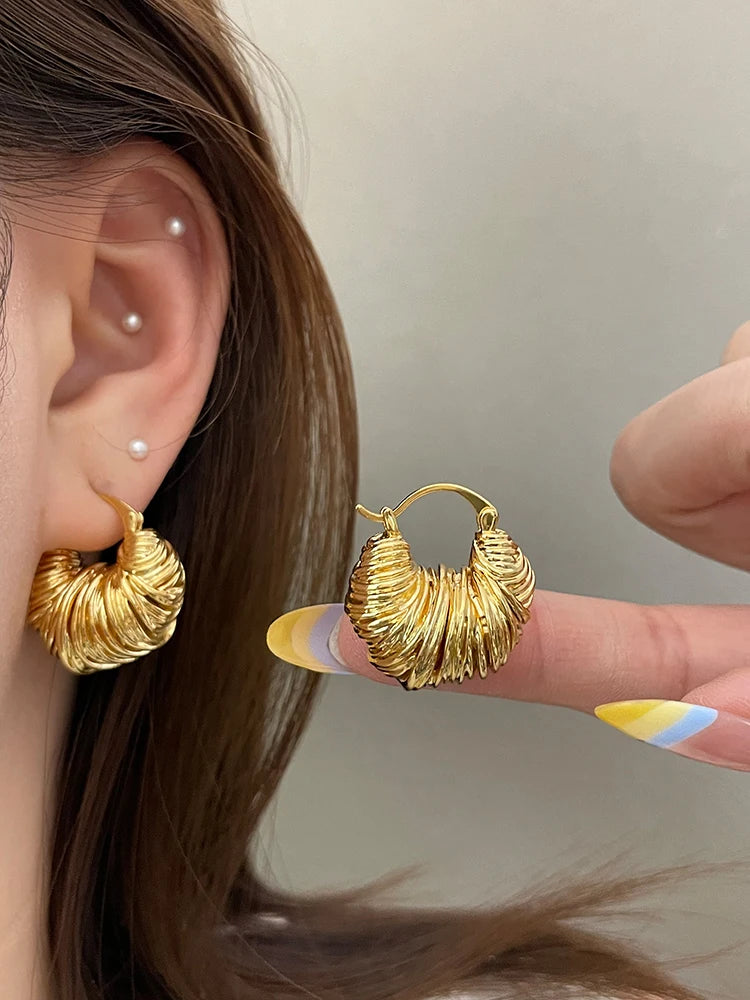 Monaco Textured Hoop Earrings