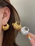 Monaco Textured Hoop Earrings