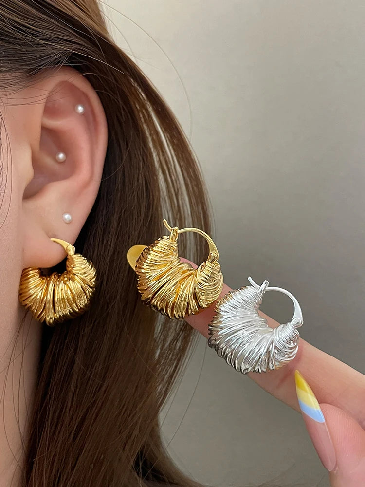 Monaco Textured Hoop Earrings