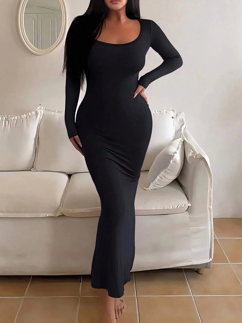Noir Elegance Maxi Dress