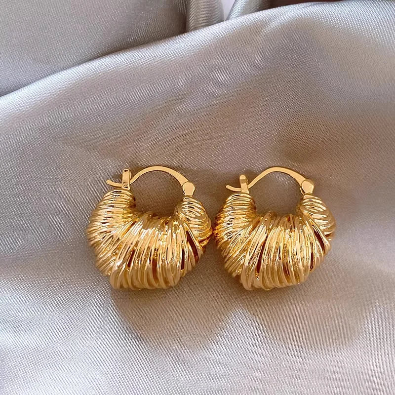 Monaco Textured Hoop Earrings